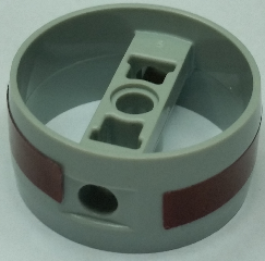 Cylinder 4 x 4 x 1 2/3 with Pin Holes and Center Bar with Dark Red Stripe Pattern on Both Sides (Stickers) - Set 8091