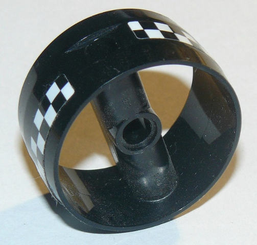 Cylinder 4 x 4 x 1 2/3 with Pin Holes and Center Bar with Checkered Pattern on Both Sides (Stickers) - Set 60103