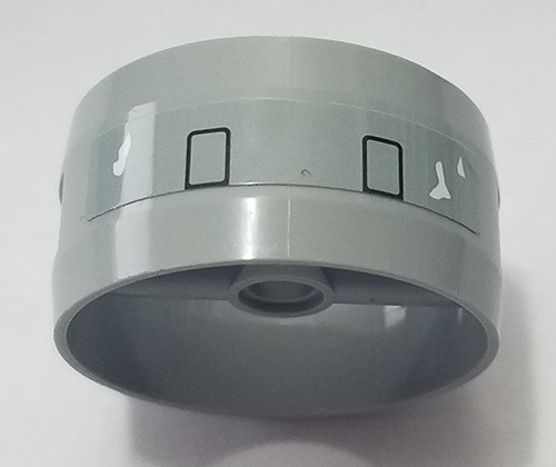 Cylinder 4 x 4 x 1 2/3 with Pin Holes and Center Bar with 2 Black Rectangles and White Peeling Paint Pattern (Sticker) - Set 75218