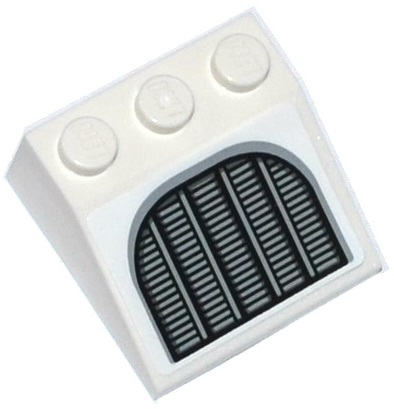 Slope 33 3 x 3 with Silver Grille Pattern (Sticker) - Set 75094