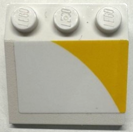 Slope 33 3 x 3 with Yellow Curved Corner Panel Pattern Model Left Side (Sticker) - Set 75181