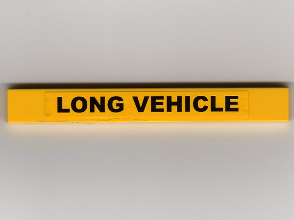 Tile 1 x 8 with 'LONG VEHICLE' Pattern (Sticker) - Set 7900