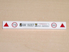 Tile 1 x 8 with 70 in Circle, 'AW-182EF AA-92430', 80 in Circle Pattern (Sticker) - Set 8654