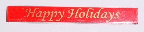 Tile 1 x 8 with Gold 'Happy Holidays' Pattern (Sticker) - Sets 852742 / 853353
