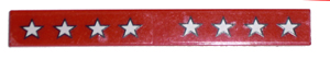 Tile 1 x 8 with 8 White Stars Pattern (Stickers) - Set 5561