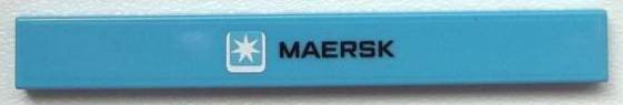 Tile 1 x 8 with Maersk Logo and Small 'MAERSK' Pattern (Sticker) - Set 10219