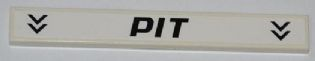 Tile 1 x 8 with Black Arrows and 'PIT' Pattern (Sticker) - Set 8123