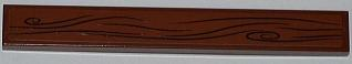 Tile 1 x 8 with Wood Grain Pattern (Sticker) - Set 4194