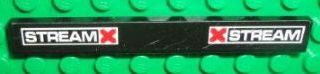 Tile 1 x 8 with 'STREAM' and Red 'X' Pattern on Both Ends (Sticker) - Set 8492