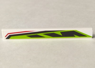 Tile 1 x 8 with Long Black and Red Lines on Lime Background Pattern Model Left Side (Sticker) - Set 8897