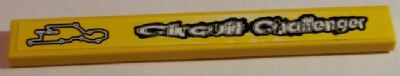 Tile 1 x 8 with 'Circuit Challenger' and Race Track Outline Pattern Model Left Side (Sticker) - Set 8183