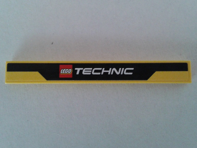 Tile 1 x 8 with LEGO TECHNIC Logo on Black Stripe Pattern (Sticker) - Set 8053