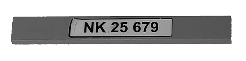 Tile 1 x 8 with 'NK 25 679' Pattern (Sticker) - Set 8292