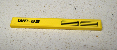 Tile 1 x 8 with 'WP-89' on Left and Engine Vents on Right Pattern (Sticker) - Set 42035