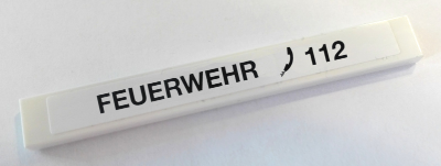 Tile 1 x 8 with 'FEUERWEHR 112' Pattern (Sticker) - Set 8289
