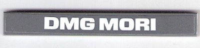 Tile 1 x 8 with White 'DMG MORI' Pattern (Sticker) - Set 75876
