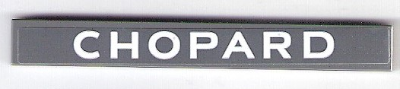 Tile 1 x 8 with White 'CHOPARD' Pattern (Sticker) - Set 75876