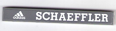 Tile 1 x 8 with White Adidas Logo and 'SCHAEFFLER' Pattern (Sticker) - Set 75876