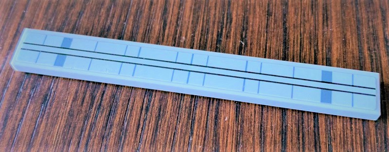 Tile 1 x 8 with SW Tie Striker Black and Dark Bluish Gray Lines Pattern (Sticker) - Set 75154