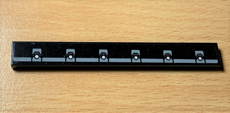 Tile 1 x 8 with Metal Rivets Pattern (Sticker) - Set 42078