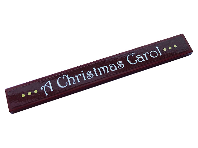 Tile 1 x 8 with Gold Dots and White 'A Christmas Carol' Pattern (Sticker) - Set 40410