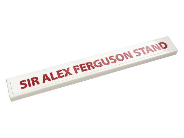 Tile 1 x 8 with Red 'SIR ALEX FERGUSON STAND' Pattern (Sticker) - Set 10272