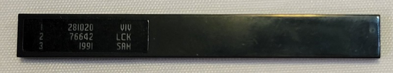 Tile 1 x 8 with '1 281020 VIV', '2 76642 LCK', and '3 1991 SAM' Score Leaderboard Pattern (Sticker) - Set 21331