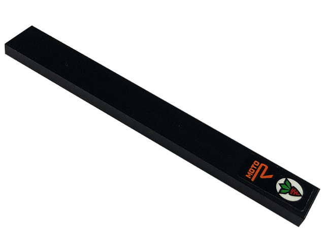 Tile 1 x 8 with 'MOTO R' and Carrot Pattern (Sticker) - Set 42129