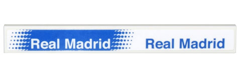 Tile 1 x 8 with Blue 'Real Madrid' and White 'Real Madrid' on Blue Background Pattern (Sticker) - Set 10299