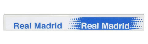 Tile 1 x 8 with White 'Real Madrid' on Blue Background and Blue 'Real Madrid' Pattern (Sticker) - Set 10299