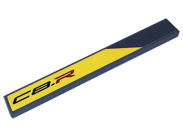 Tile 1 x 8 with 'C8.R' on Yellow Stripe Background Pattern Model Right Side (Sticker) - Set 76903