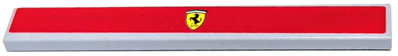 Tile 1 x 8 with Ferrari Logo on Red Background Pattern (Sticker) - Set 8144-2