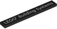 Tile 1 x 8 with White 'LEGO Building Systems' Pattern