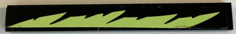 Tile 1 x 8 with Yellowish Green Stripe with Jagged Edges Pattern Model Left Side (Sticker) - Set 70425