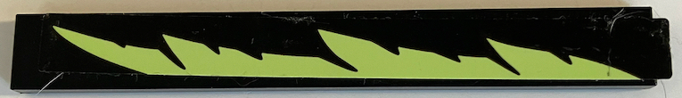 Tile 1 x 8 with Yellowish Green Stripe with Jagged Edges Pattern Model Right Side (Sticker) - Set 70425
