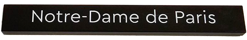 Tile 1 x 8 with White 'Notre-Dame de Paris' Pattern