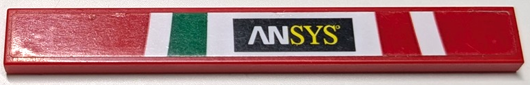 Tile 1 x 8 with 'ANSYS', Green and Red Stripes on White Background Pattern (Sticker) - Set 42125