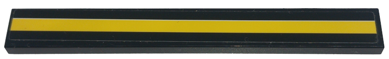 Tile 1 x 8 with Yellow Stripe Full Length Pattern (Sticker) - Set 42151