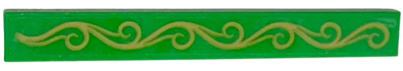 Tile 1 x 8 with Gold Scrollwork Pattern Model Left Side (Sticker) - Set 75689