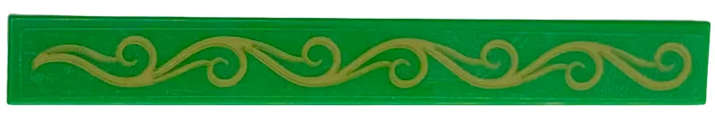 Tile 1 x 8 with Gold Scrollwork Pattern Model Right Side (Sticker) - Set 75689