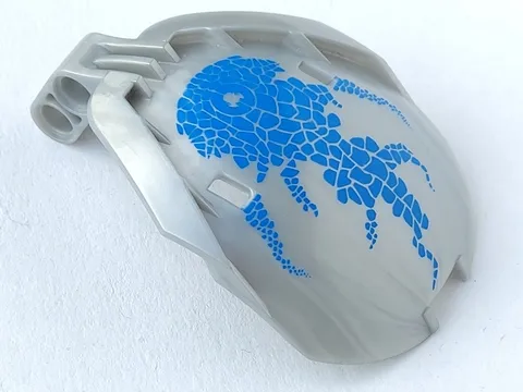 Bionicle Bohrok Windscreen 4 x 5 x 7 with Blue Scales and Gahlok-Kal Logo Pattern