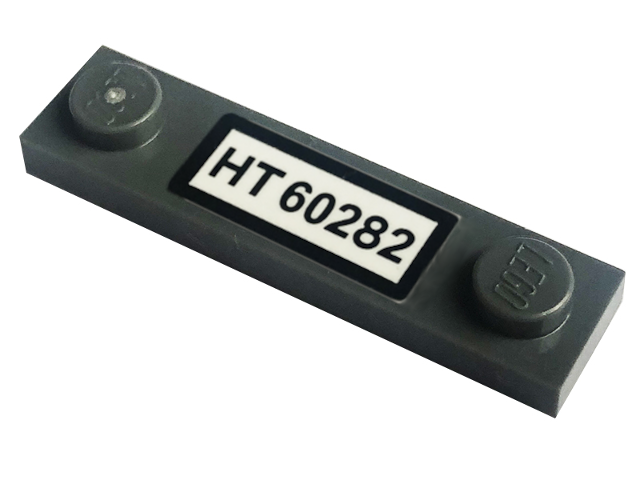 Plate, Modified 1 x 4 with 2 Studs with Groove with 'HT 60282' Pattern (Sticker) - Set 60282