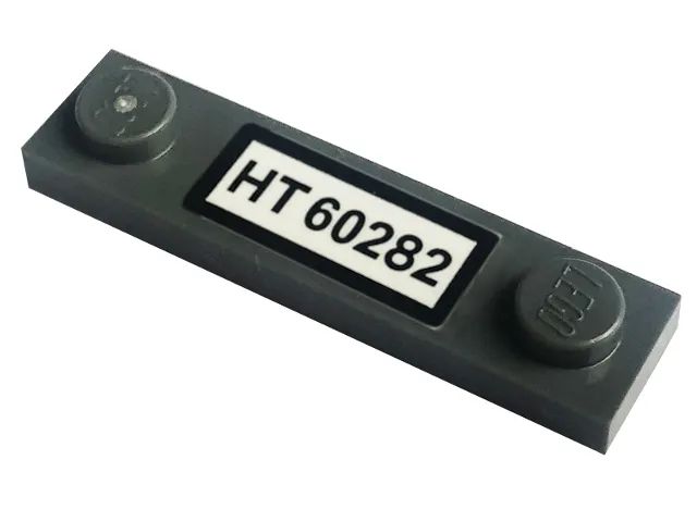 Plate, Modified 1 x 4 with 2 Studs with Groove with 'HT 60282' Pattern (Sticker) - Set 60282