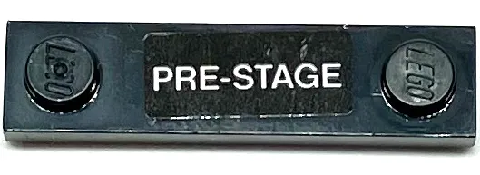 Plate, Modified 1 x 4 with 2 Studs with Groove with White 'PRE-STAGE' Pattern (Sticker) - Set 75893