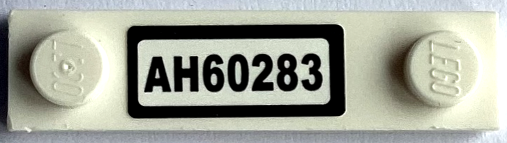 Plate, Modified 1 x 4 with 2 Studs with Groove with 'AH60283' Pattern (Sticker) - Set 60283