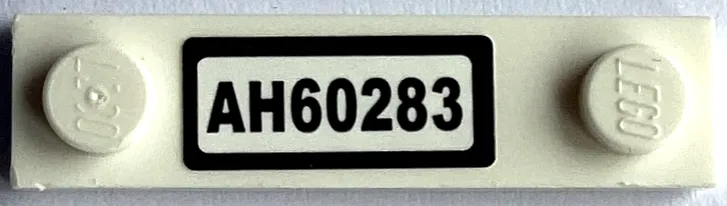 Plate, Modified 1 x 4 with 2 Studs with Groove with 'AH60283' Pattern (Sticker) - Set 60283