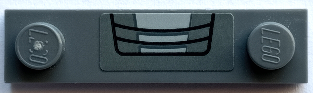 Plate, Modified 1 x 4 with 2 Studs with Groove with Light Bluish Gray Armor Plate and Black Air Vent Outline Pattern (Sticker) - Set 76201