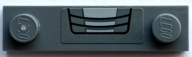 Plate, Modified 1 x 4 with 2 Studs with Groove with Light Bluish Gray Armor Plate and Black Air Vent Outline Pattern (Sticker) - Set 76201