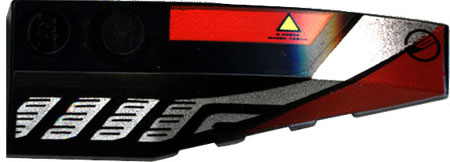 Wedge 6 x 2 Right with Sleek Silver and Red Pattern