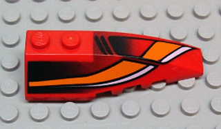 Wedge 6 x 2 Right with White/Orange Curves and Black Fade Pattern